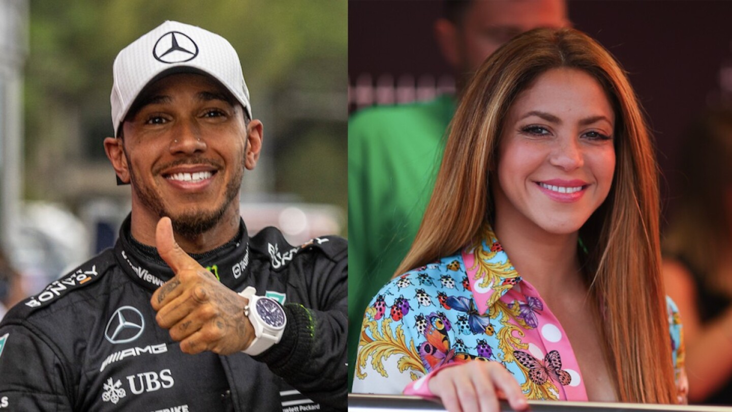 Shakira y Lewis Hamilton ya se besan en público