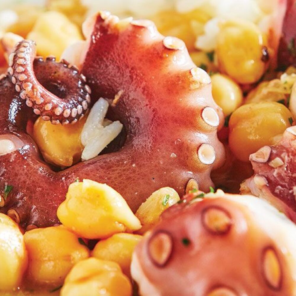 Guisado de pulpo con garbanzos