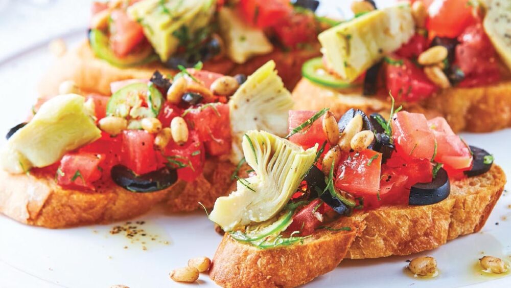 crostini receta de aceitunas con jitomate