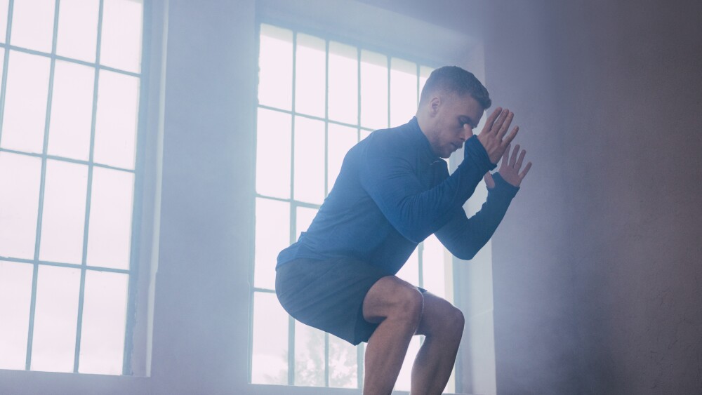 A Serious Sportsman Doing His Cardio Exercise