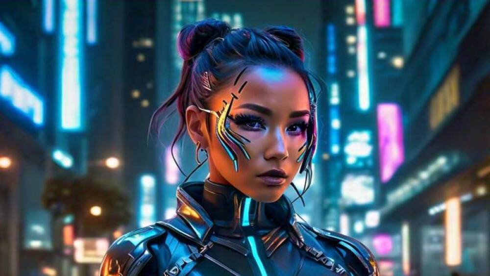 Disfraz de ciberpunk futurista