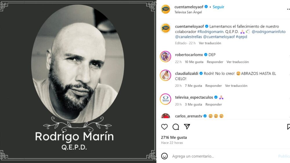 Rodrigo Marín muere