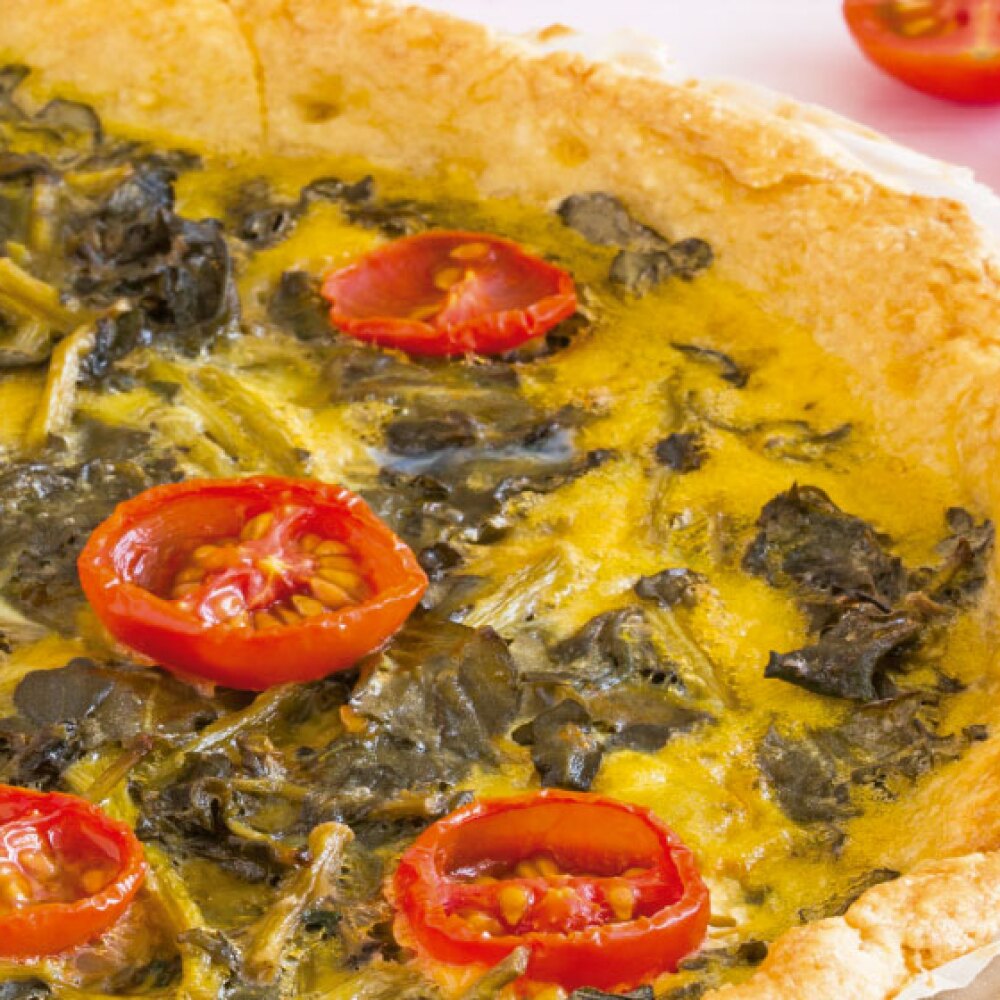 Receta de quiche de acelgas y cherry