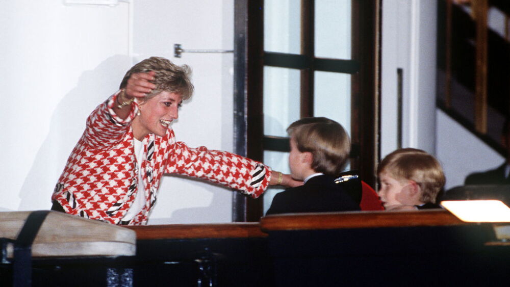 Lady Di con los príncipes William y Harry