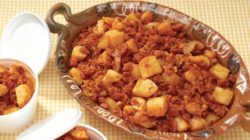 papas con chorizo