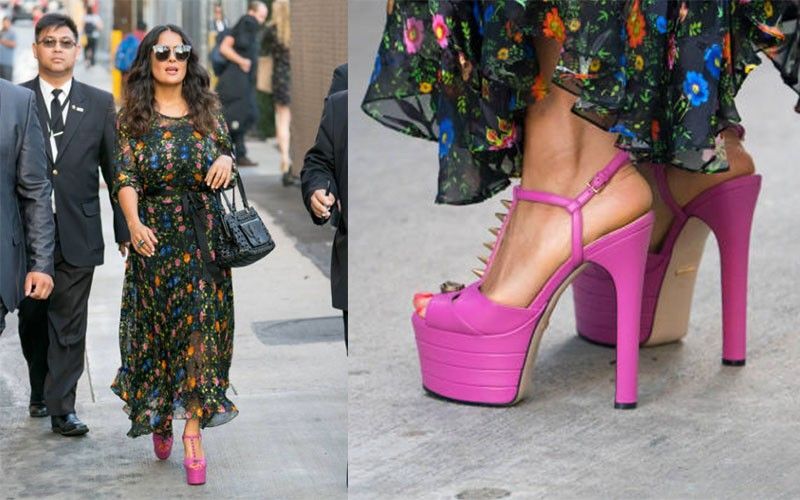 Los tacones Gucci con los que Salma Hayek desafía la gravedad gucci tacones