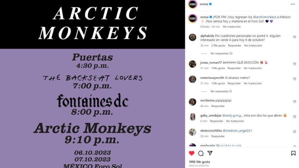 Arctic Monkeys boletos