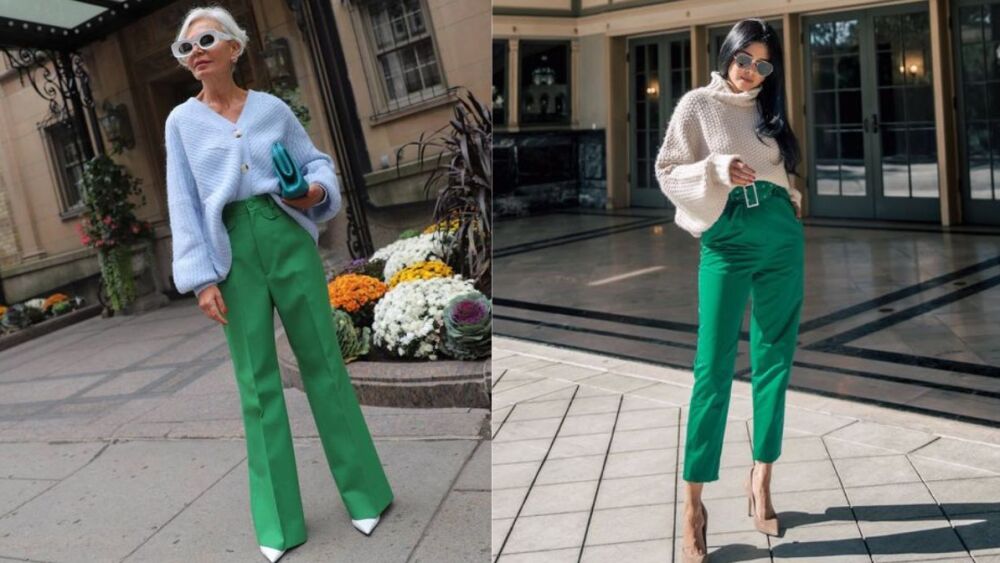 Verde Limn Color Verde Outfit Pantalón Verde Esmeralda Pantalon