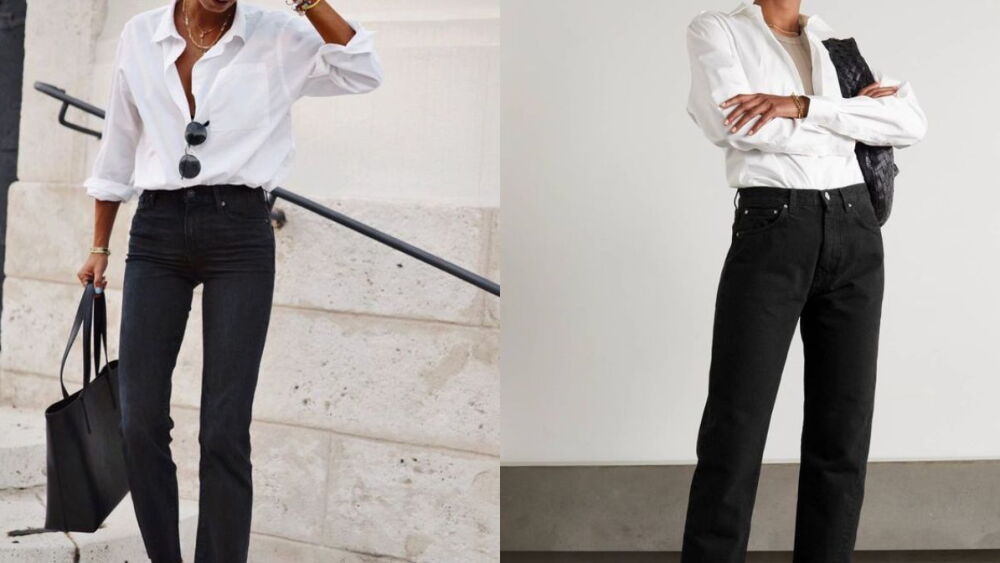 outfit casual con jeans negros y camisa blanca.jpg