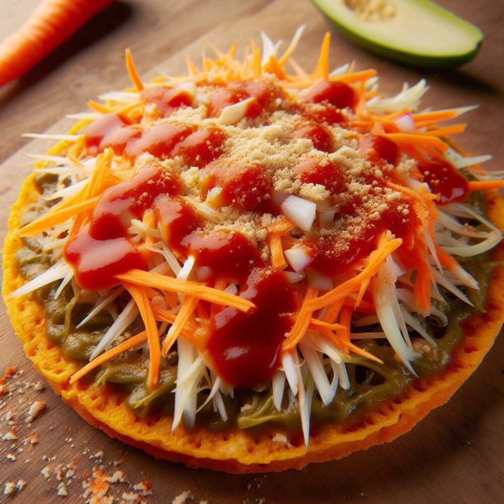 Tostada de tinga de  nopal y zanahoria para tus comidas de Semana Santa