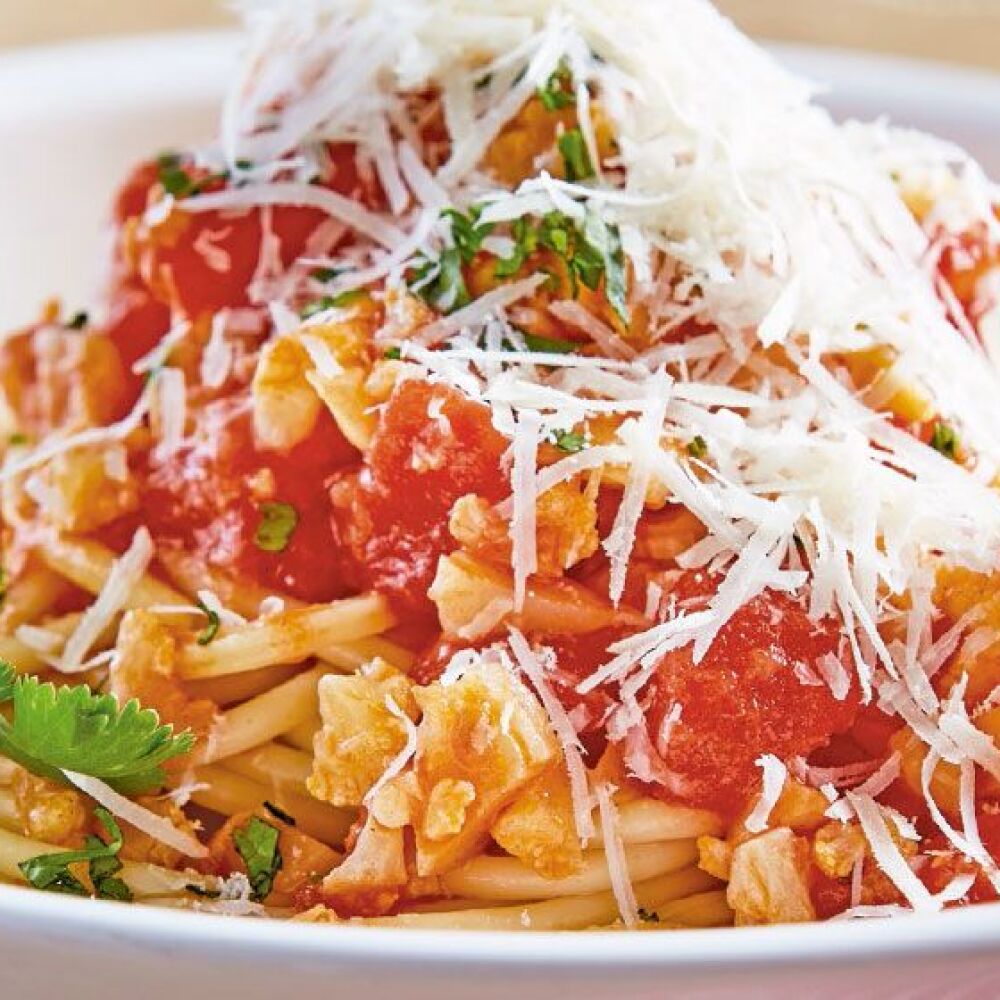 Pasta a la boloñesa vegana