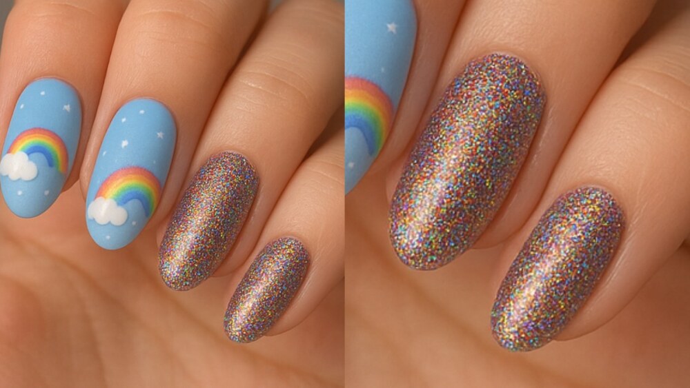uñas arcoiris