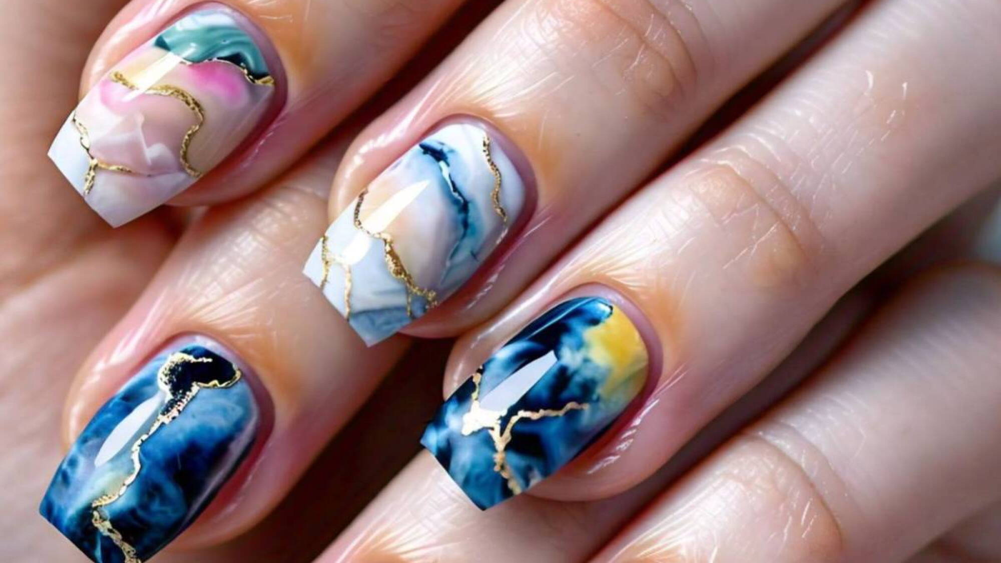 8 diseños de uñas en color azul: de lo veraniego a lo elegante