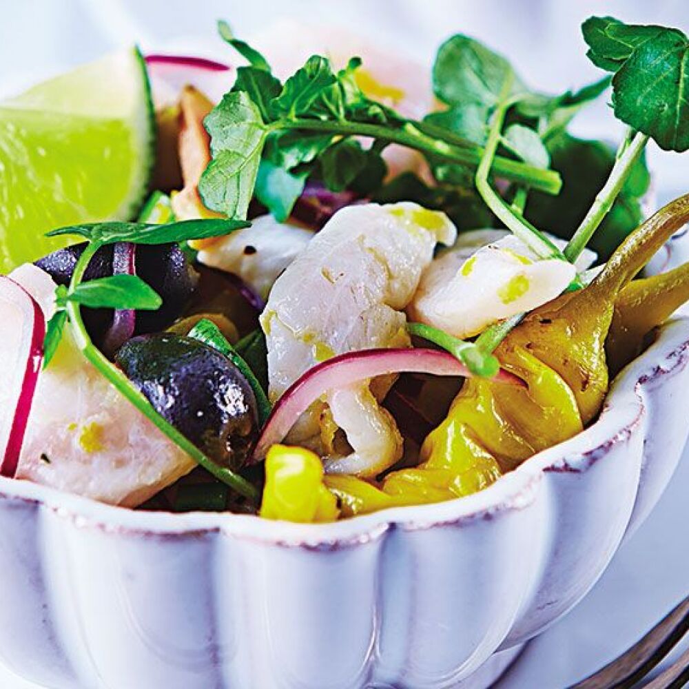 Cebiche de dorado con chile güero