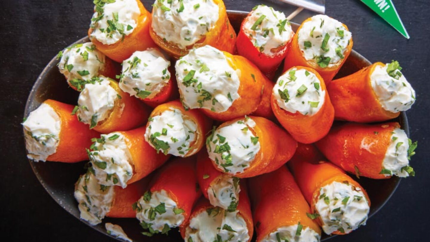 Pimiento morrón relleno de queso