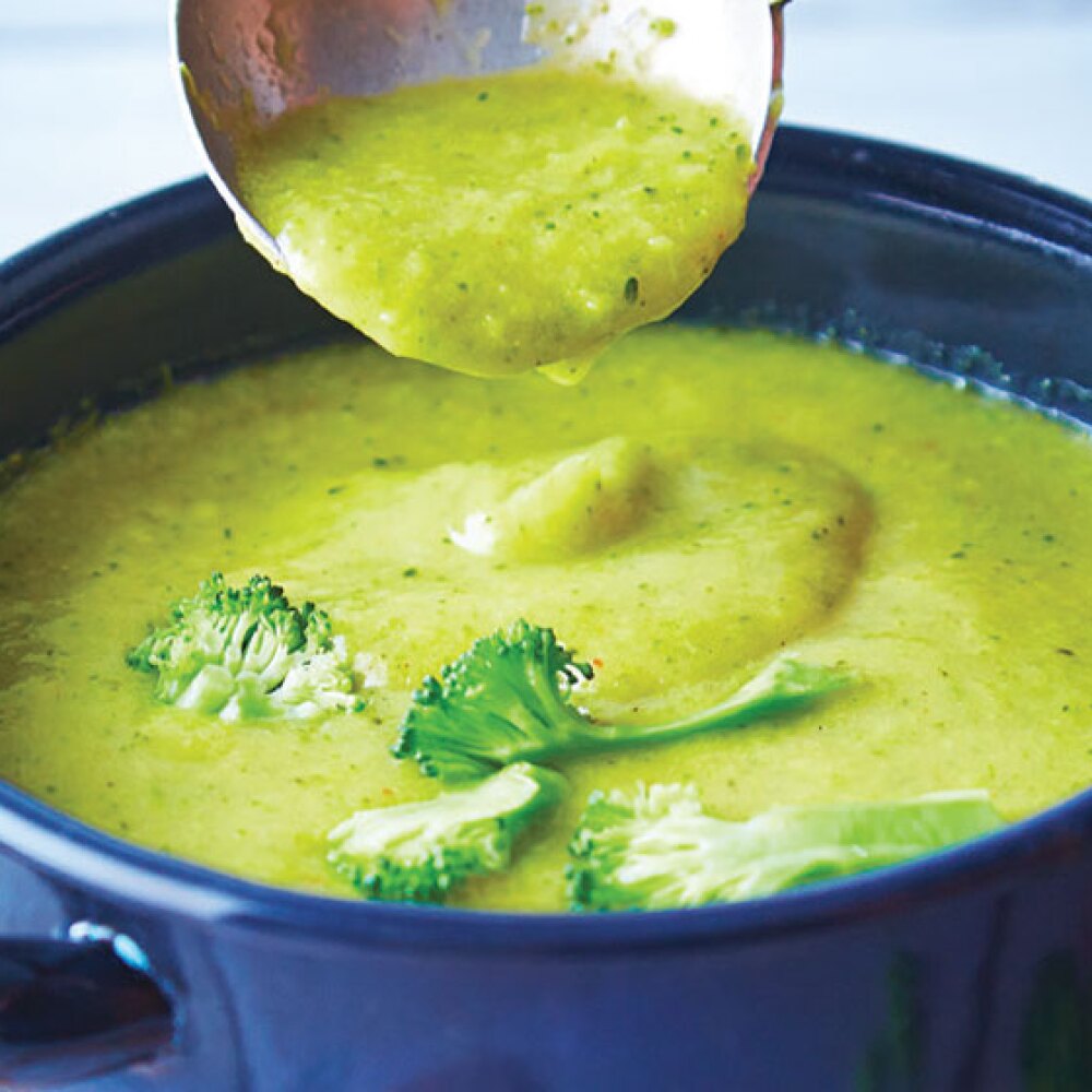 crema de brócoli con leche de coco