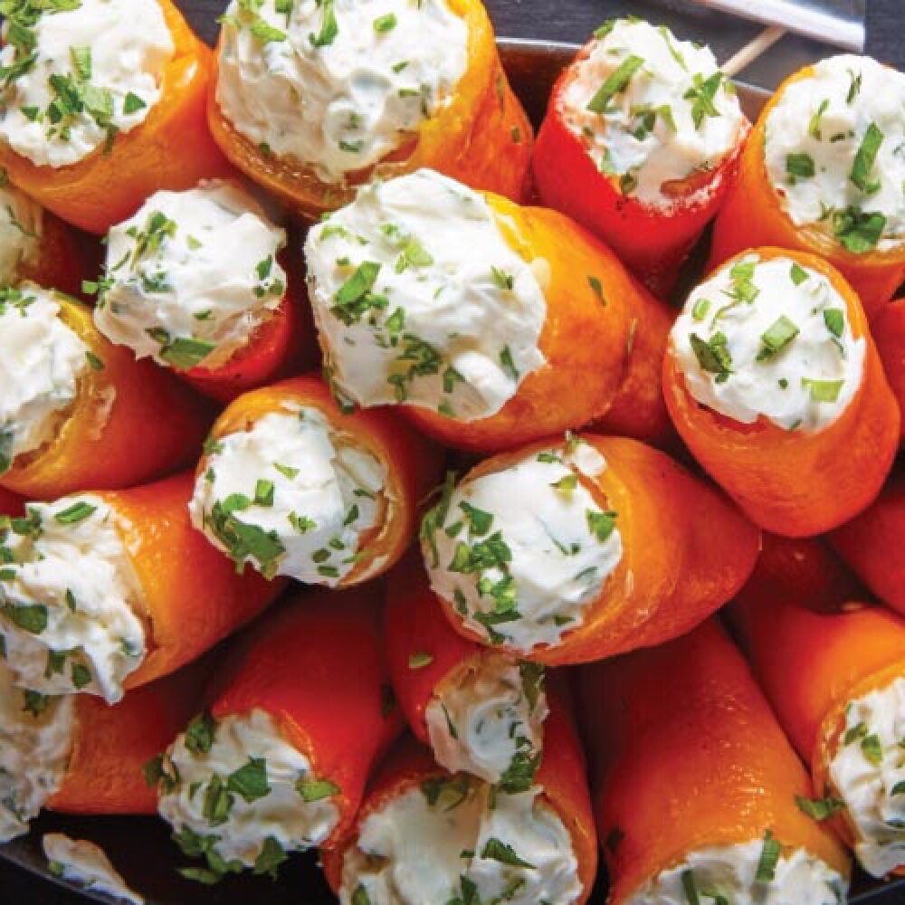 Pimiento morrón relleno de queso