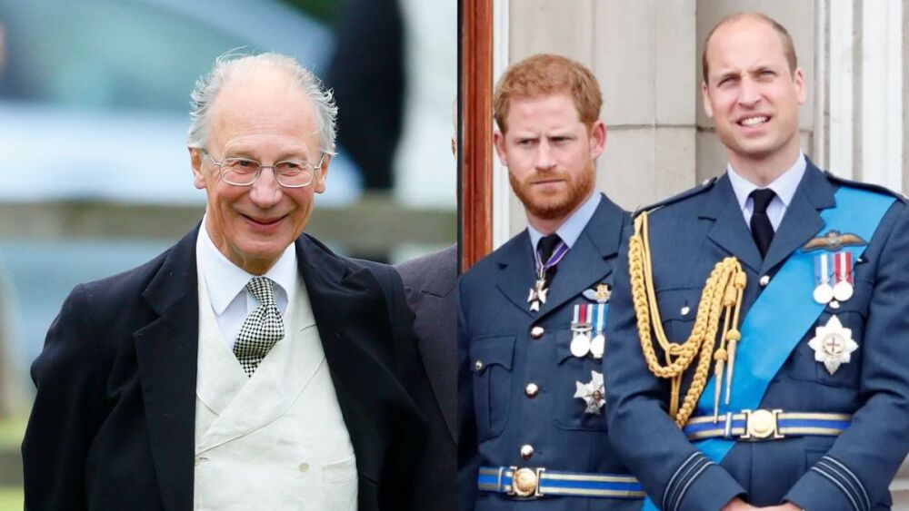 Lord Robert Fellowes, príncipe Harry y príncipe William.jpg