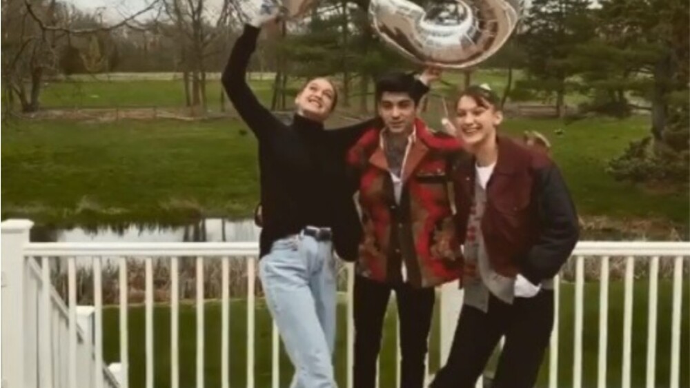 bella hadid con gigi hadid y zayn malik