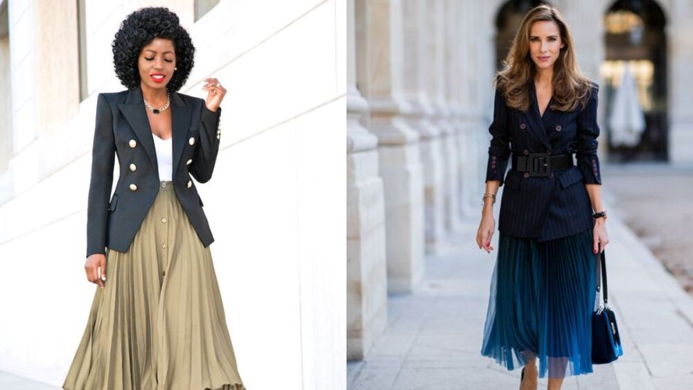 3 estilos de faldas atemporales que puedes combinar con blazer para estar siempre a la moda estilos de faldas