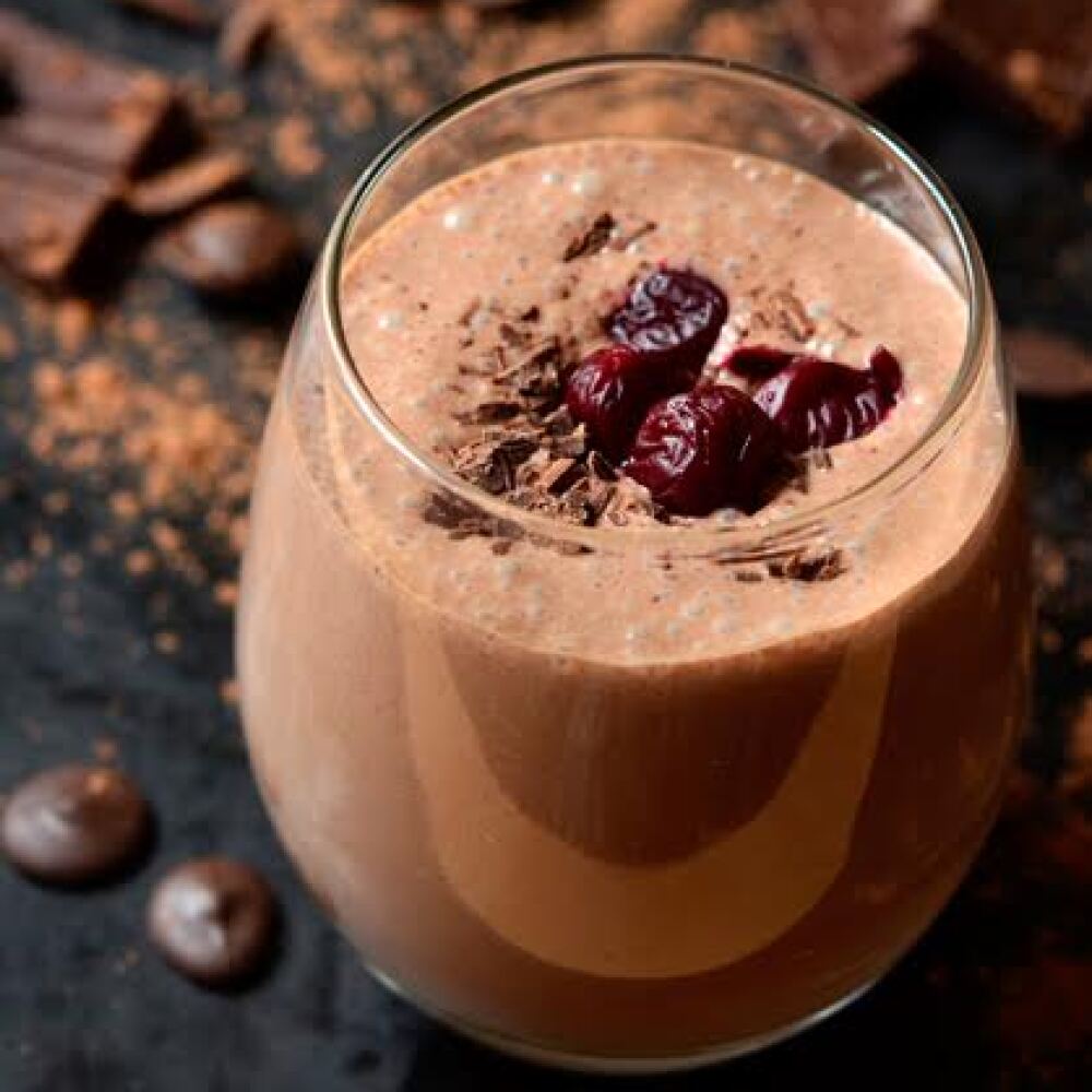 Batido de cacao con arándanos