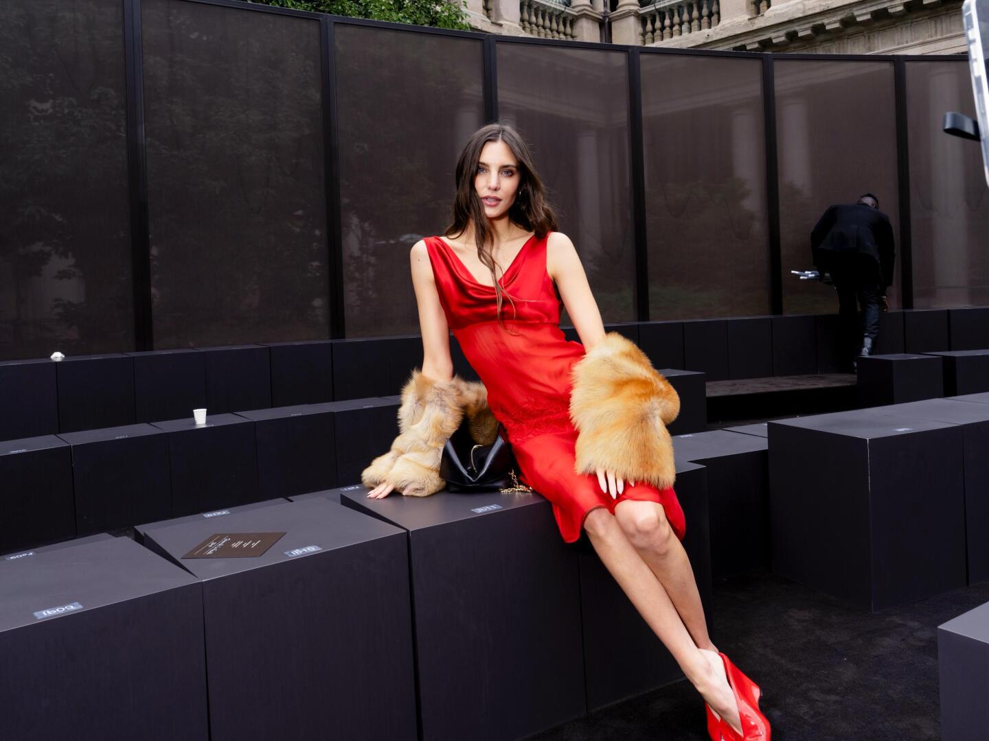 Macarena Achaga en Milán fashion week Ferragamo Spring/Summer 26