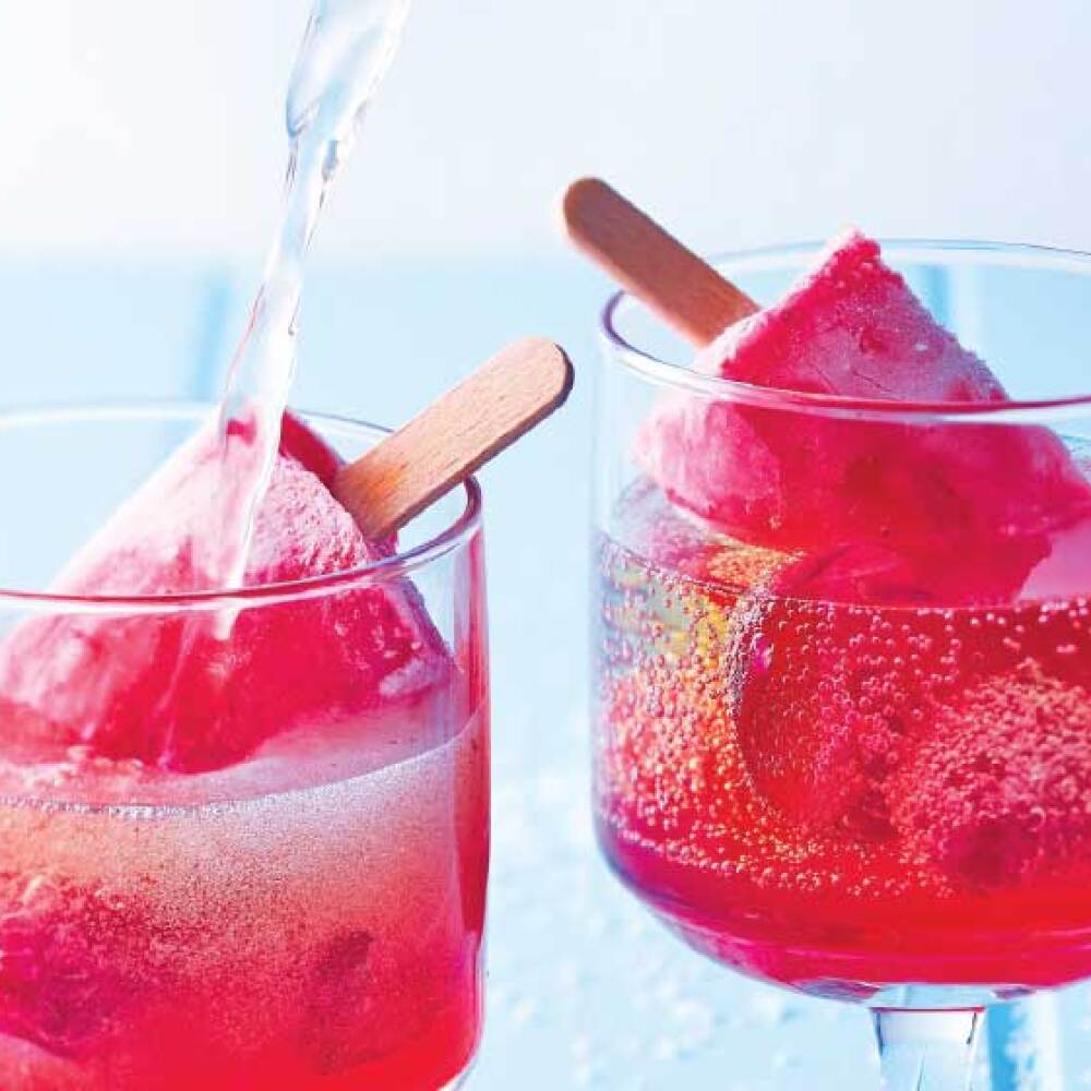 paletas heladas de frambuesa