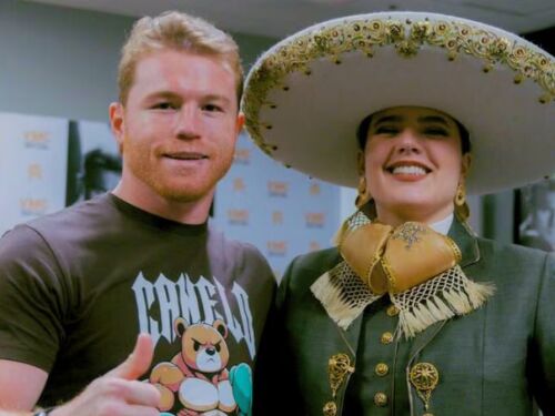 Saúl Álvarez y Camila Fernández.
