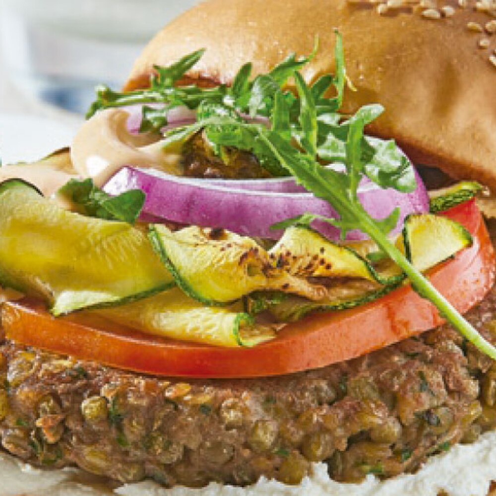 Hamburguesa vegetariana de lentejas