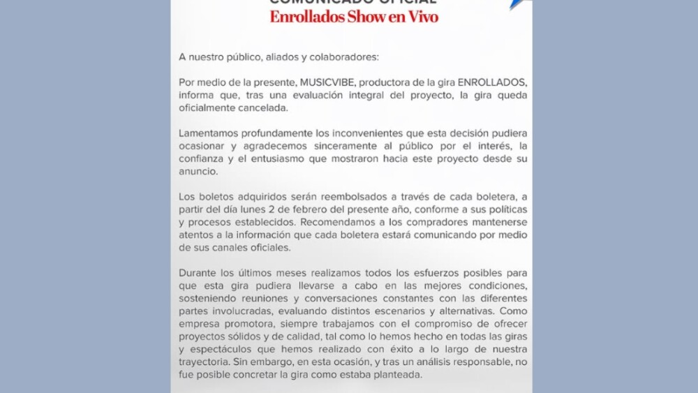 La empresa detrás de la fallida gira de