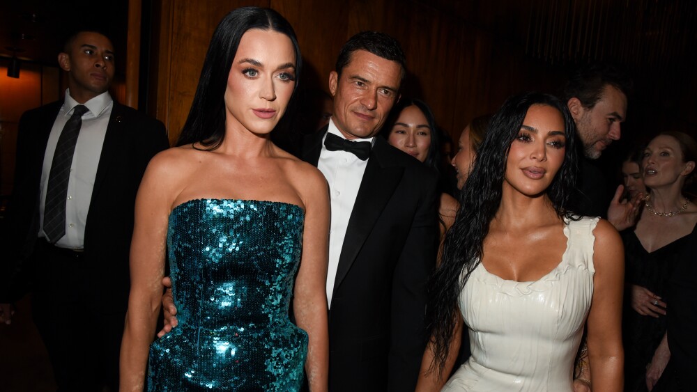 Orlando Bloom, Kim Kardashian y Katy Perry en la cena Caring for Women.
