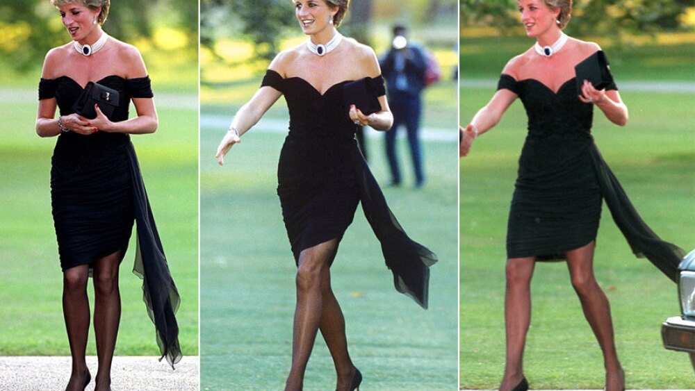 5 peças da vestuário que Lady Di usou e estão em alta no verão de 2024 O vestido de vingança da princesa Diana.