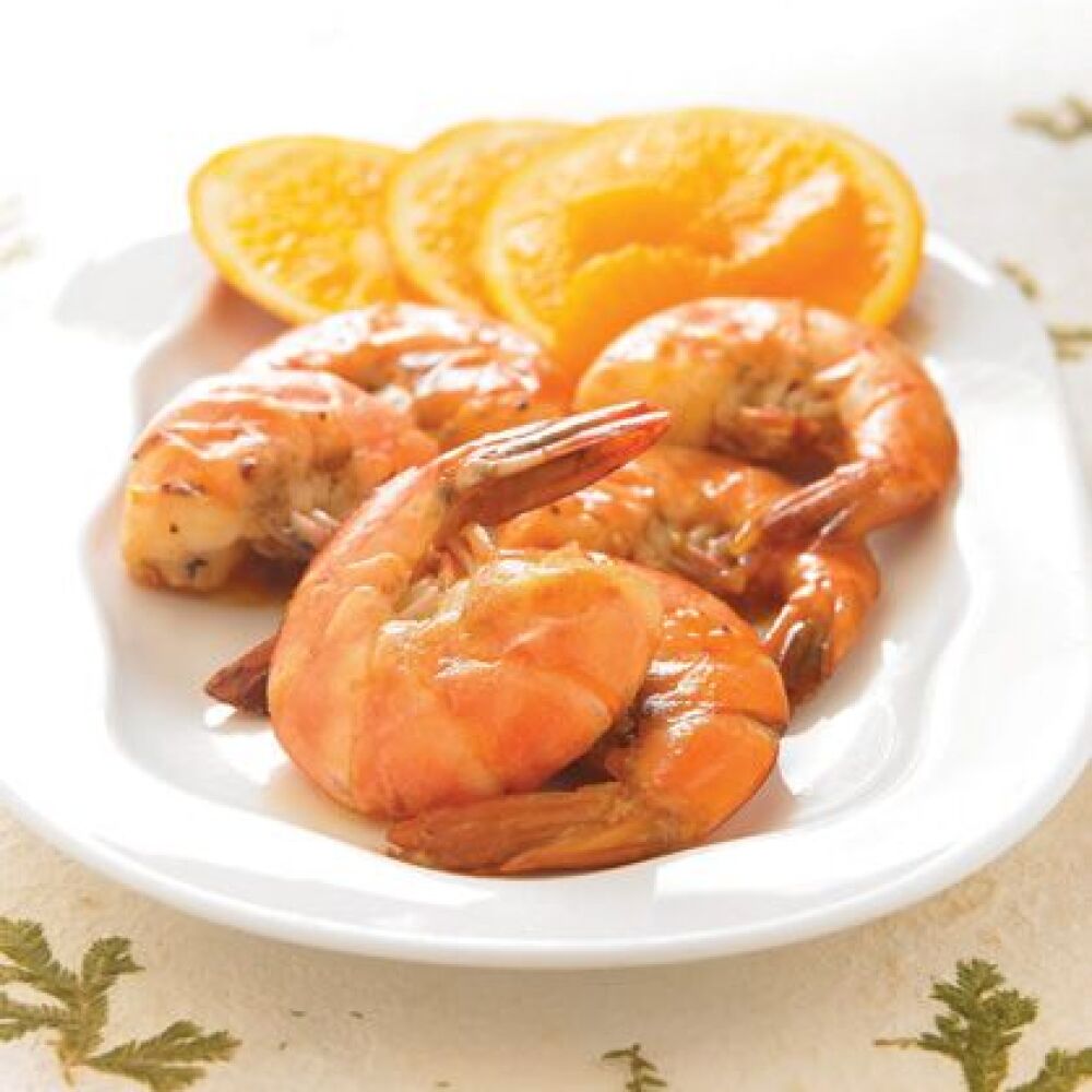 Camarones en salsa de cítricos