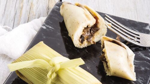 Tamales con champiñones