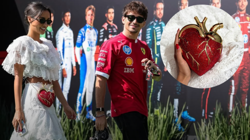 La novia de Charles Leclerc impone tendencia en el GP de México con la bolsa más original del paddock