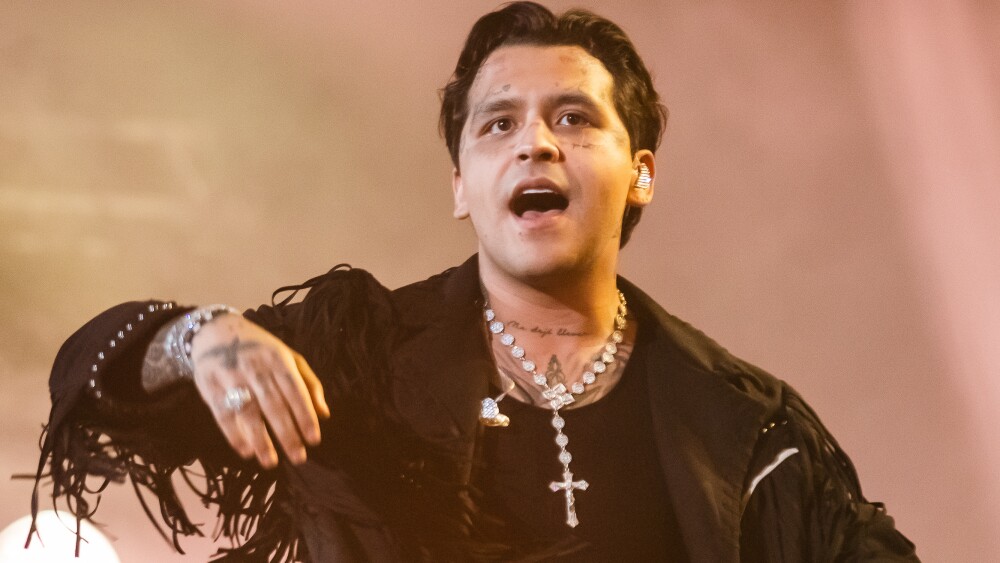 Christian Nodal durante un concierto en Monterrey.