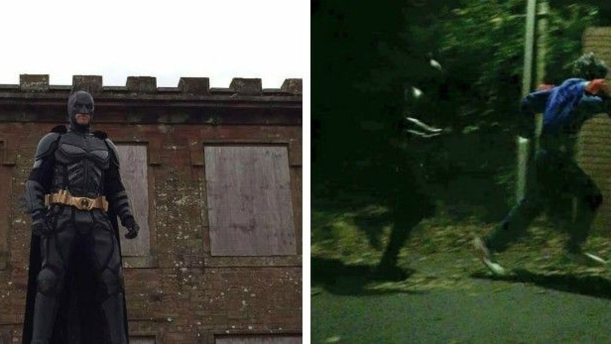 Batman Sos ¡Un hombre disfrazado de Batman persigue a los payasos asesinos!