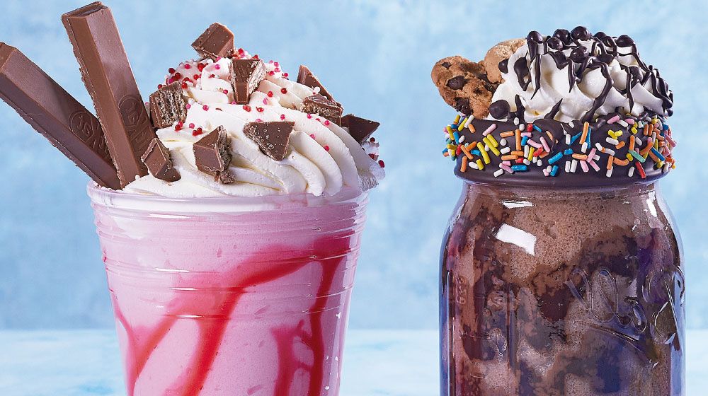 Frappé de fresas con crema