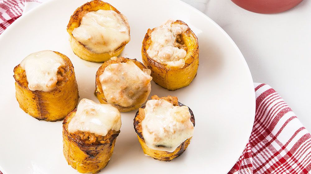 Tostones rellenos de picadillo