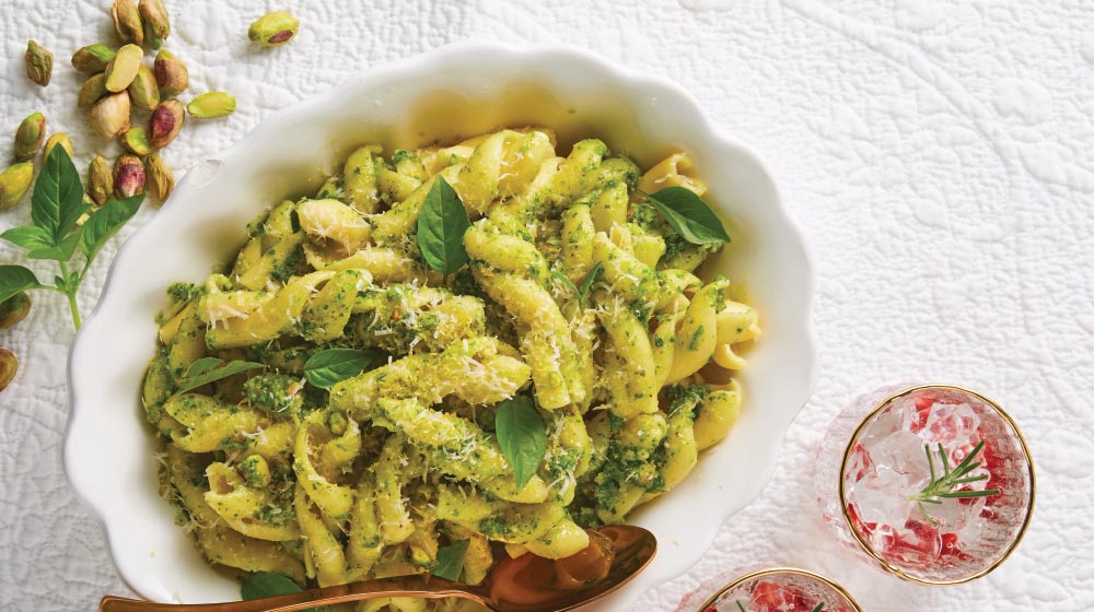 Pasta al pesto de pistache