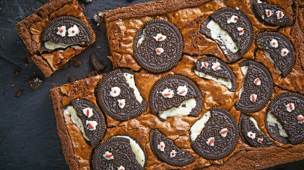Receta de brownies espeluznantes de chocolate